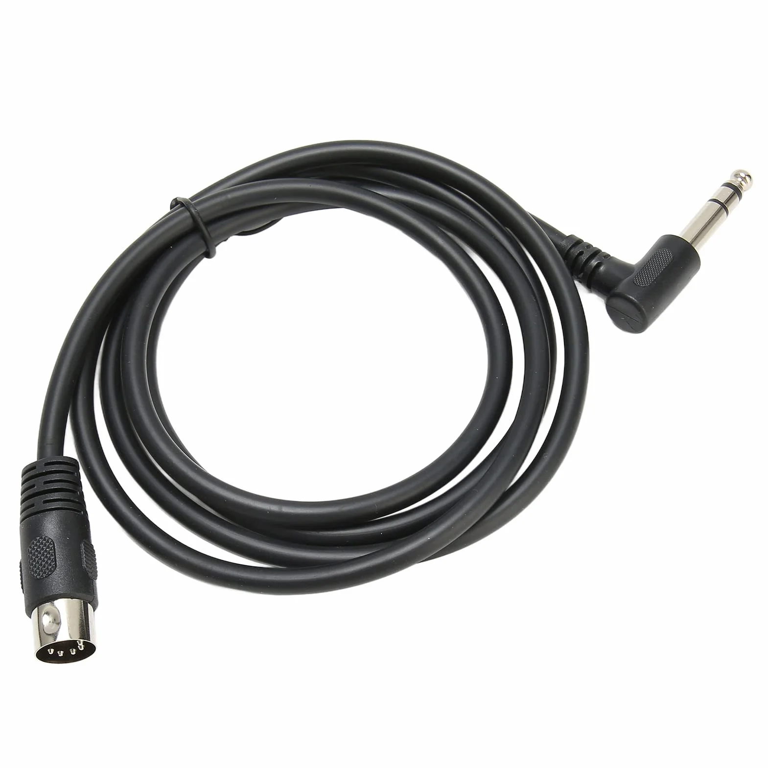 Kabel 1/4 Cala do DIN 5 Pin, 90 Stopni 6.35mm Męski na MIDI 5Pin Męski TRS Stereofoniczny Kabel Audio do Głośnika, Wzmacniacza, Miksera, Klawiatury MIDI, 4,9 Stopy