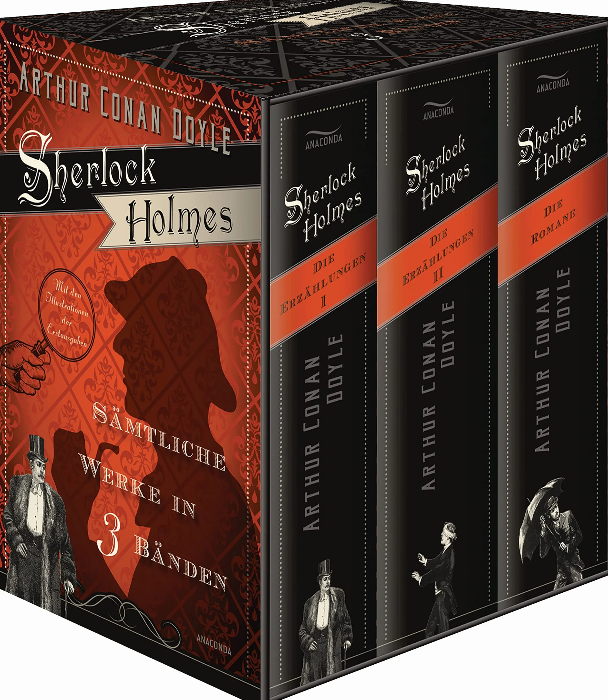 Sherlock Holmes - Sämtliche Werke in 3 Bänden (Die Erzählungen I, Die Erzählungen II, Die Romane) (3 Bände im Schuber)