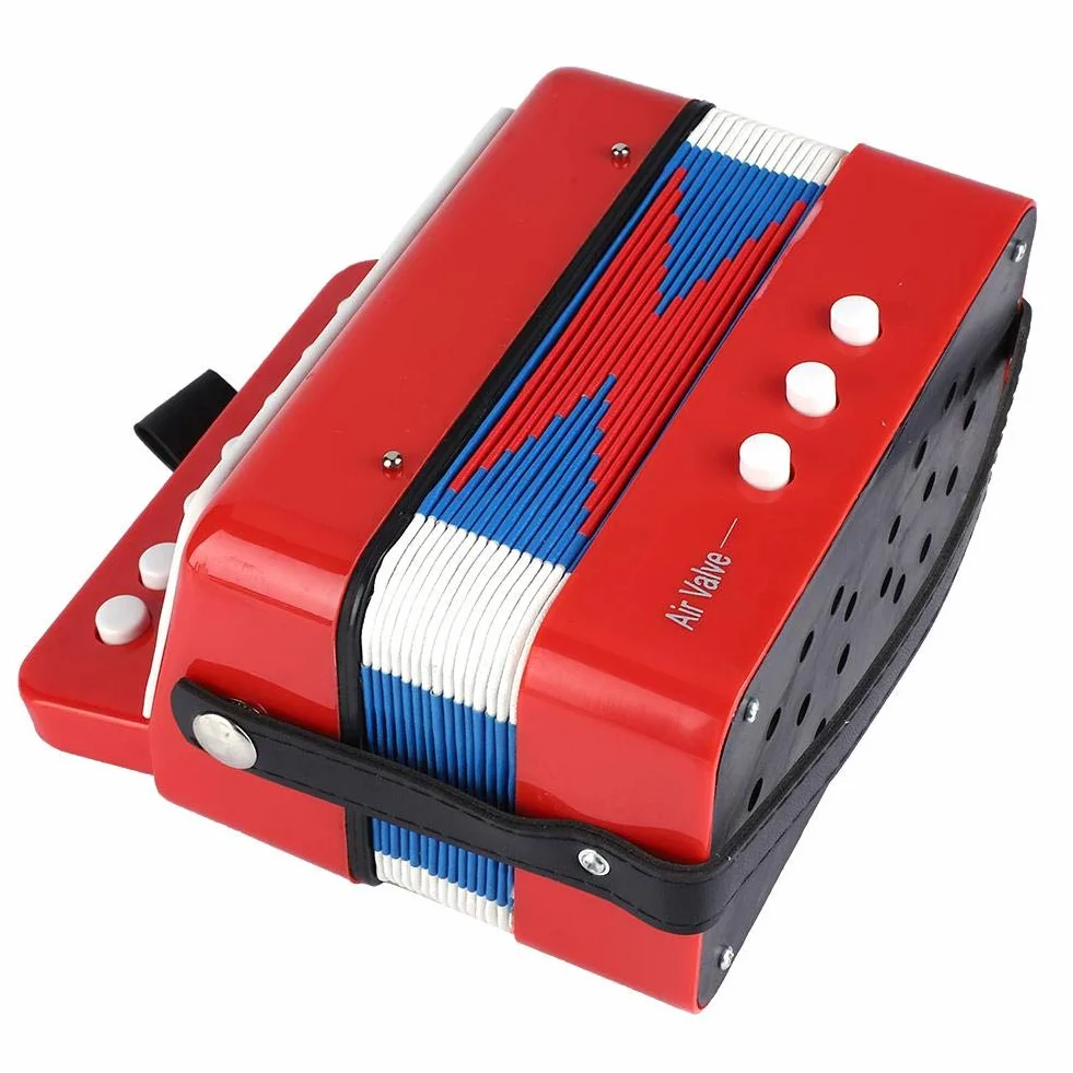 Harmonijka Mini 7 klawiszy, przenośny instrument muzyczny, zabawka dla dzieci, mały edukacyjny i innowacyjny fortepian (czerwony)