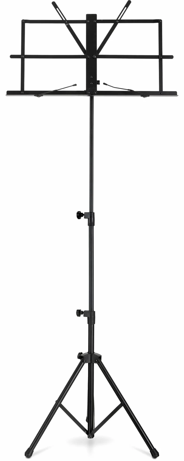 Classic Cantabile Stojak na nuty "Easy" z torbą – nowy mechanizm ułatwia otwieranie półki – regulacja wysokości od 45 – 118 cm – tylko 1,2 kg – w zestawie zaciski do nut – odpowiedni dla dzieci – czarny