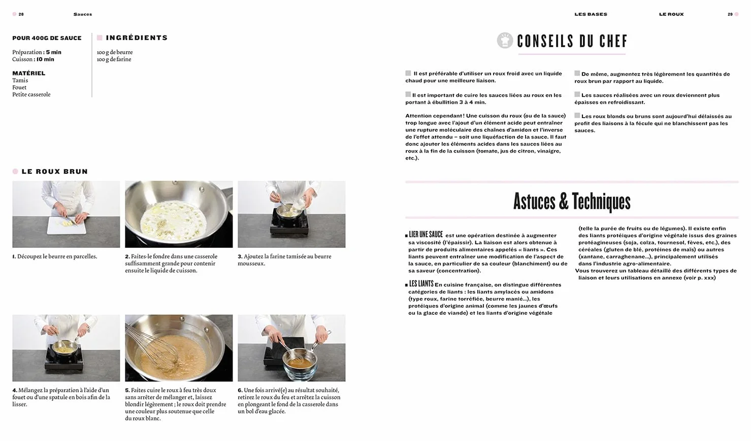 Sauces, Leçons en pas à pas