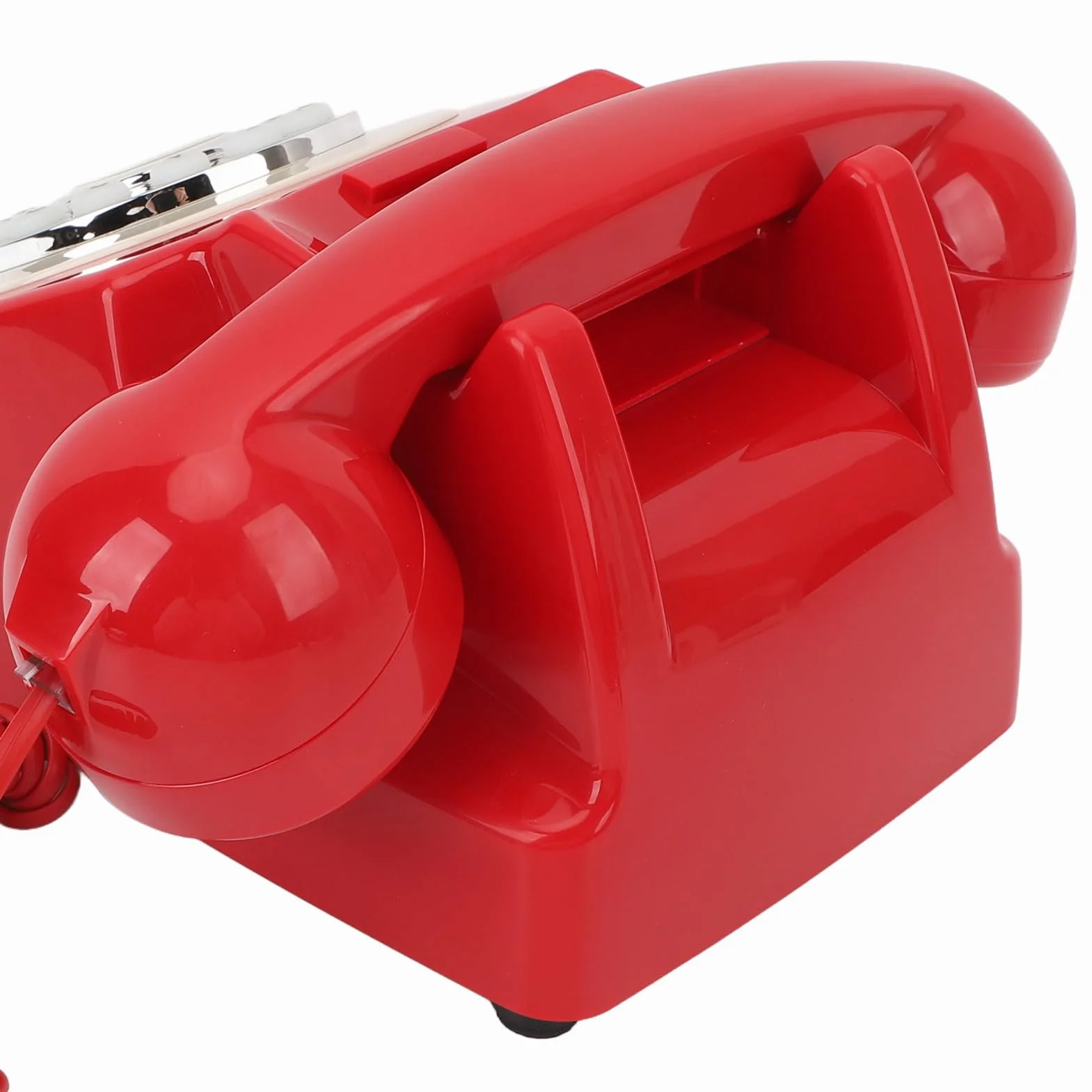 Audio Księga Gości Telefon Wygląd Vintage Czysty Dźwięk 120 Godzin Nagrywania Karta Pamięci 8 GB z Mikrofonem Klasy Premium na imprezę weselną Urodziny (czerwony)