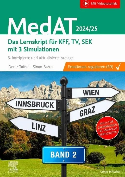 MedAT 2024/25 - Band 2: Das Lernskript für kognitive Fähigkeiten und Fertigkeiten, Textverständnis und sozial-emotionale Kompetenzen (inkl. manuelle ... Human- und Zahnmedizin (mit Videotutorials)