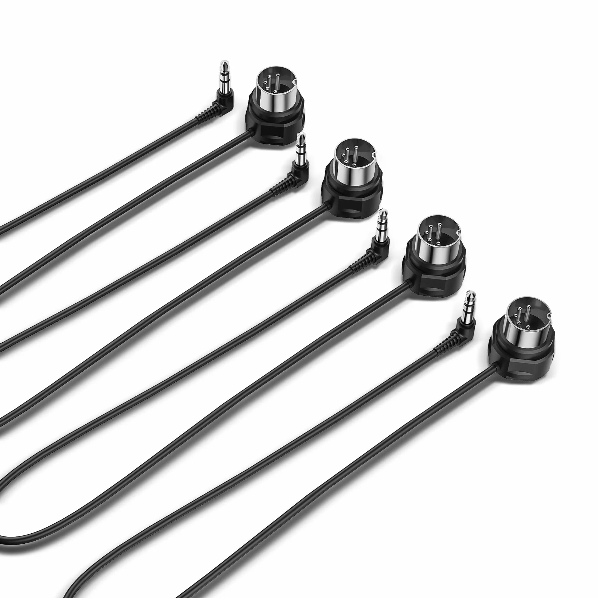 CME Zestaw 4 złączy MIDI TRS typu A (3,5 mm - 1/8") na 5-pin DIN, 1FT/30cm, niskoprofilowe - ultracienkie złącza kątowe do kompaktowych przestrzeni - idealne do syntezatorów i pedalboardów