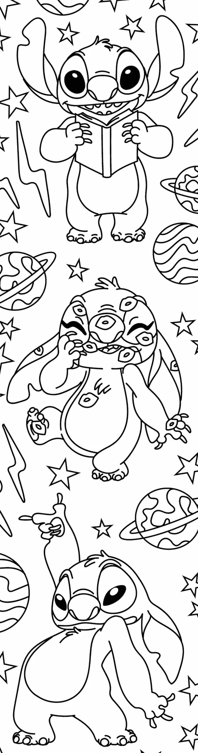 Marque-pages Disney Stitch: 40 marque-pages à colorier