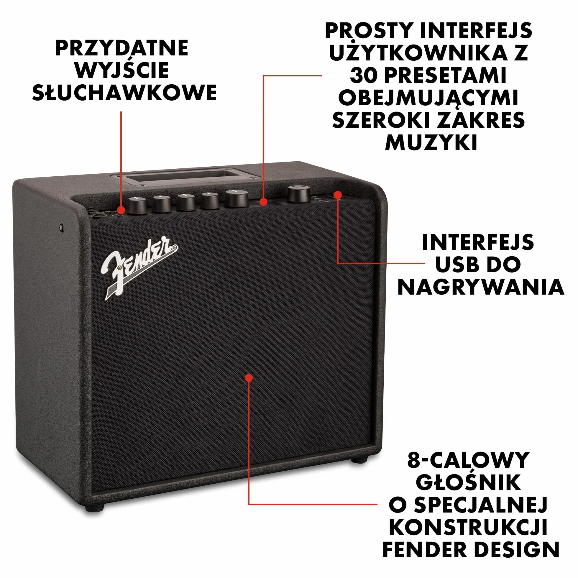 Fender Mustang Lt25 Guitar Combo Wzmacniacz Combo, Czarny, LT25 (25W)