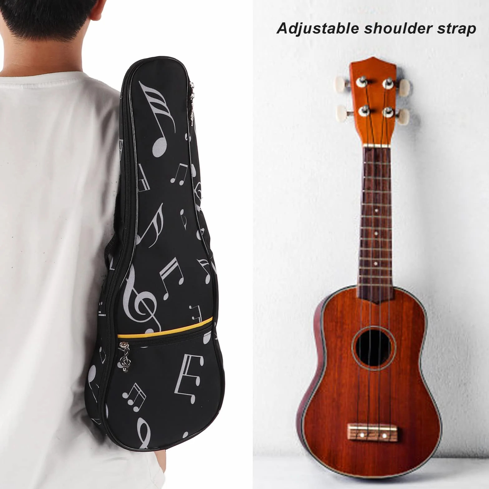 KIMISS Wodoodporny futerał na Ukulele 21 Cali | Lekka Torba Materiałowa do Podróży na Ukulele Sopranowe