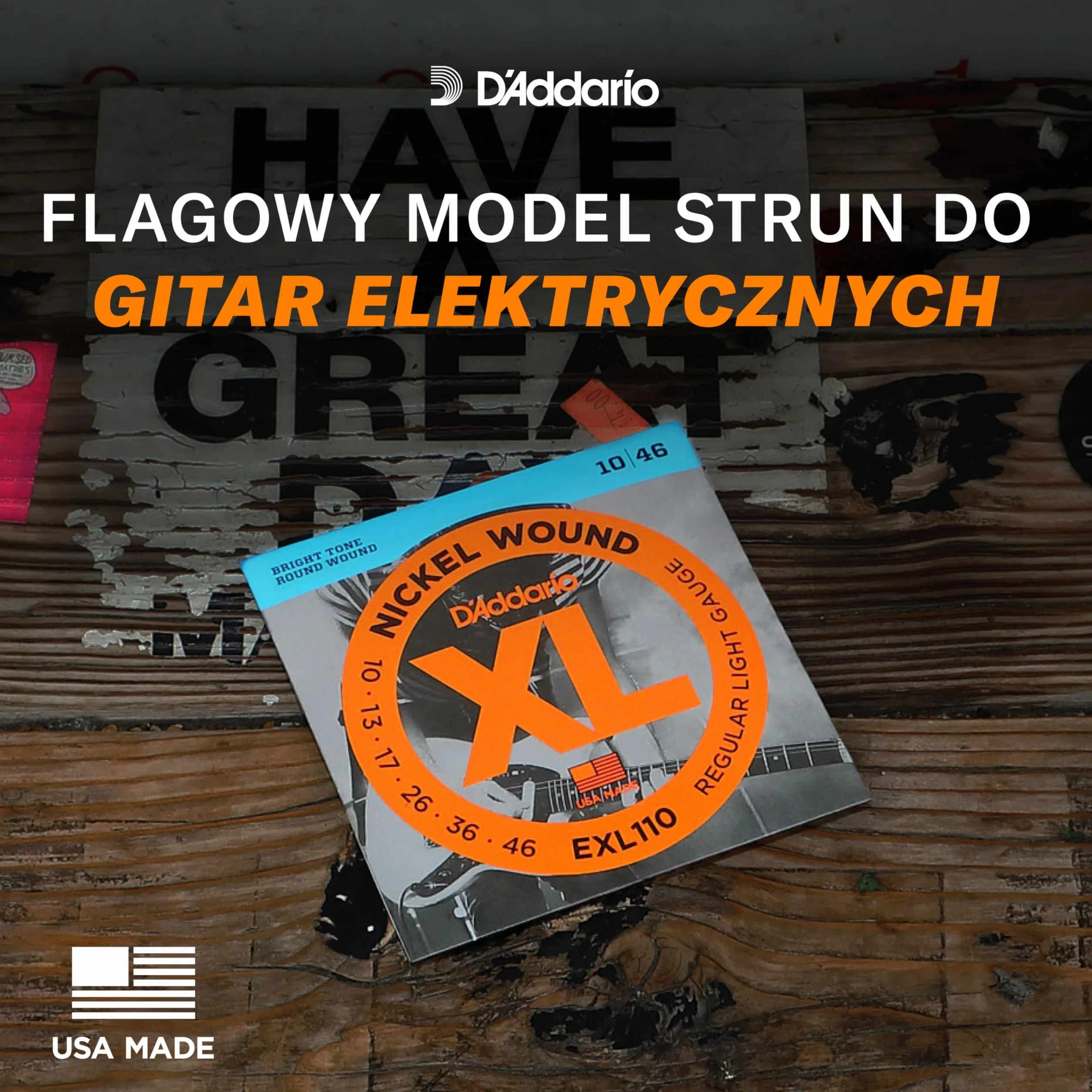 Struny do gitary basowej D'Addario EXL165 Nickel Wound, Custom Light, 45-105, długa menzura