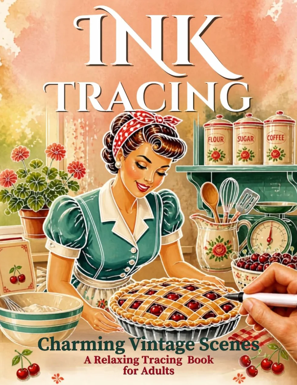 Ink Tracing: Charming Vintage Scenes — A Relaxing Tracing Book for Adults