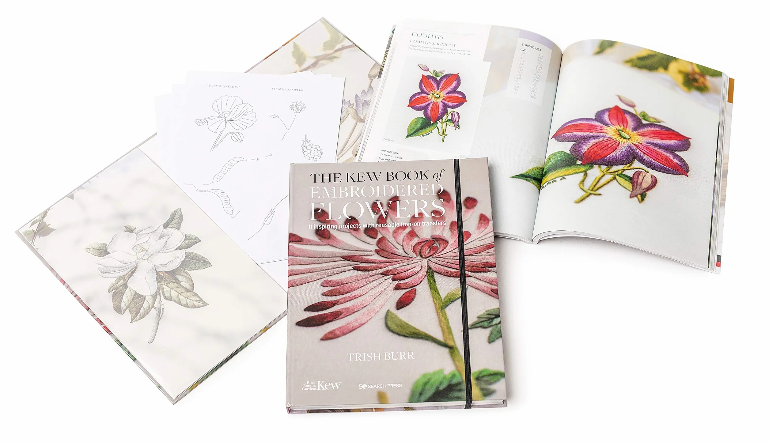 The Kew Book of Embroidered Flowers: 11 Inspiring Projects with Reusable Iron-On Transfers