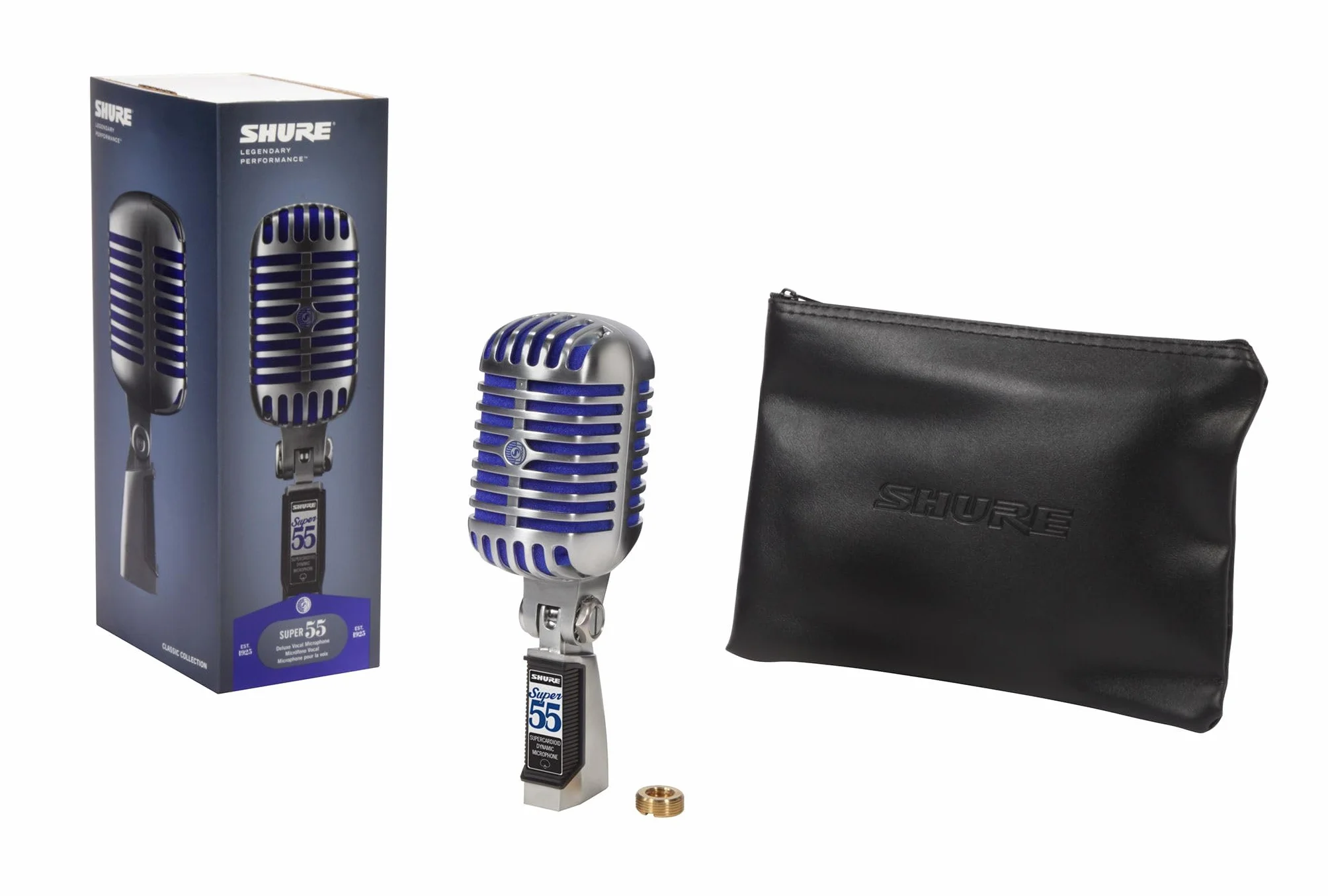 Shure Super 55 Deluxe Mikrofon wokalny - klasyczny kardioidalny dynamiczny mikrofon, kultowy wygląd, klasyczny dźwięk