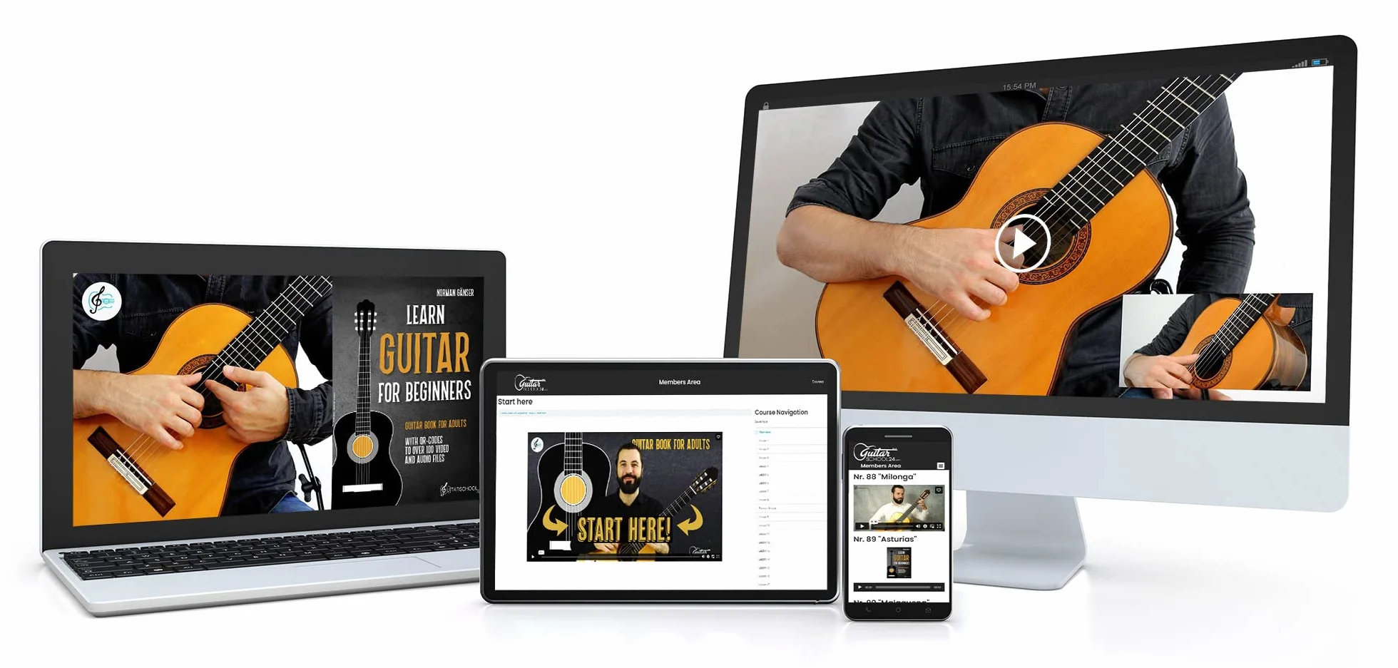 Learn Guitar for Beginners - Guitar Book for Adults: With QR-Codes to over 100 Video and Audio Files