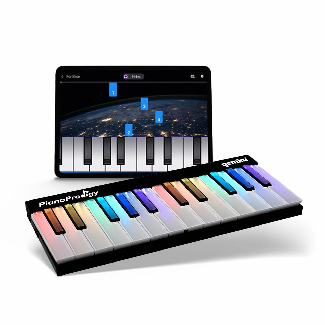 Gemini Sound PianoProdigy: GPP-101 24-klawiszowa podświetlana bezprzewodowa klawiatura MIDI