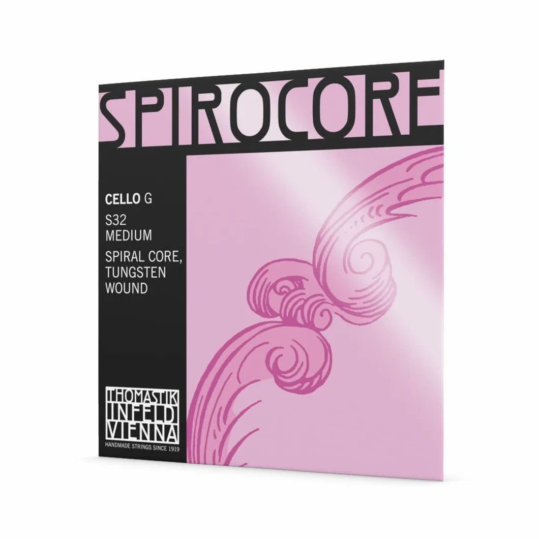 Thomastik Einzelsaite für Cello 4/4 Spirocore - G-Saite Spiralseilkern, Wolfram umsponnen, mittel