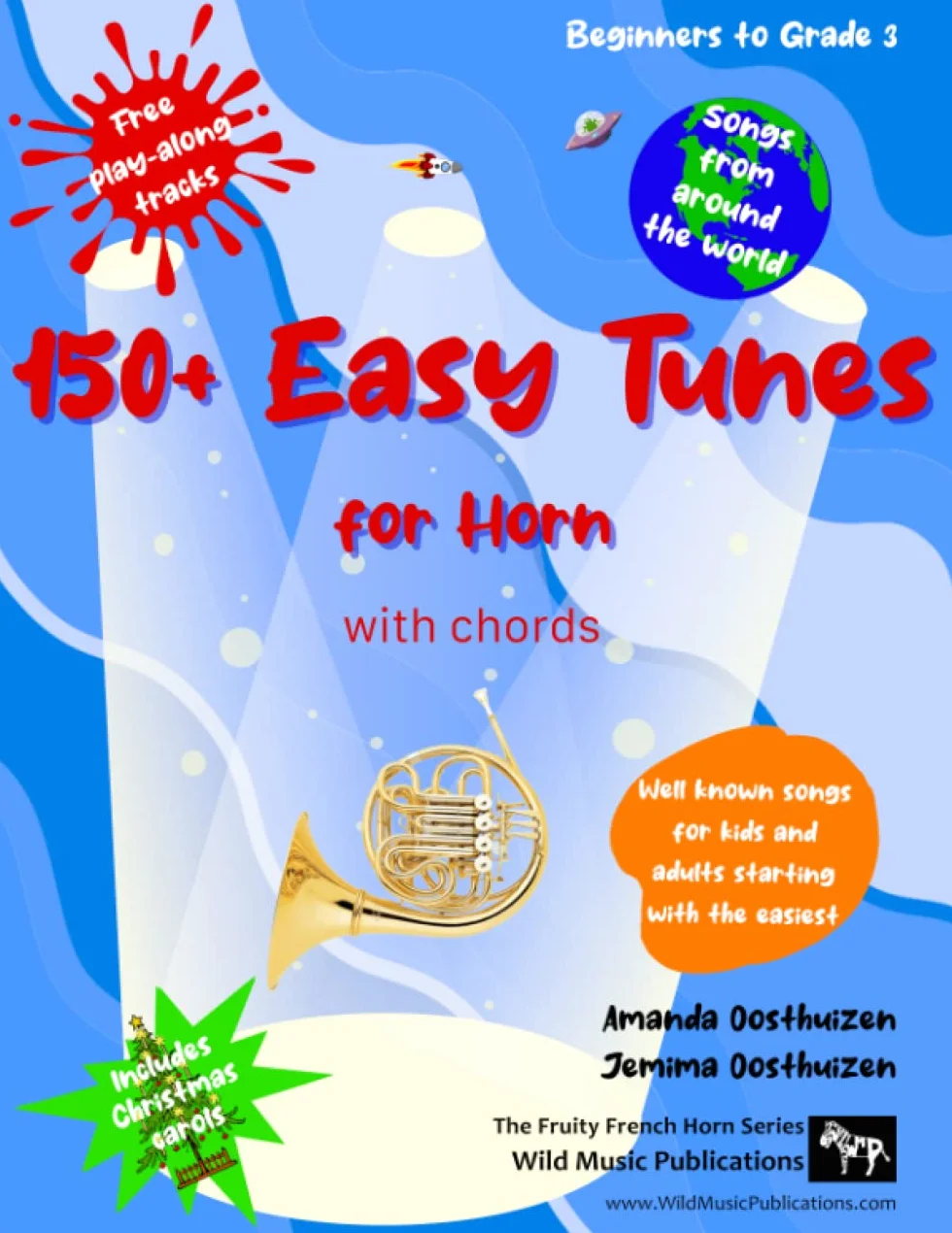 150+ Easy Tunes for Horn with chords: Well known songs for kids and adults starting with the easiest: Free downloadable play along tracks: Great for beginners and improvers: Fun music for Horn in F.