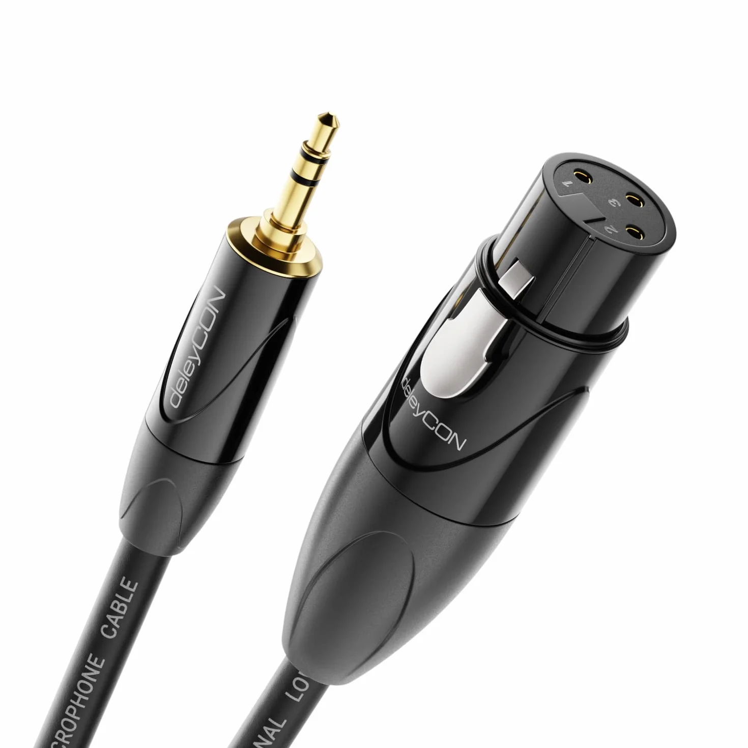 deleyCON 5m XLR na 3,5mm Klinke Stereo - Kabel Mikrofonowy Audio Adapter AUX - Jakość Studyjna - z czystej Miedzi OFC (AWG24) XLR Gniazdo na Klinke 3,5mm Wtyk - Metalowa Blokada