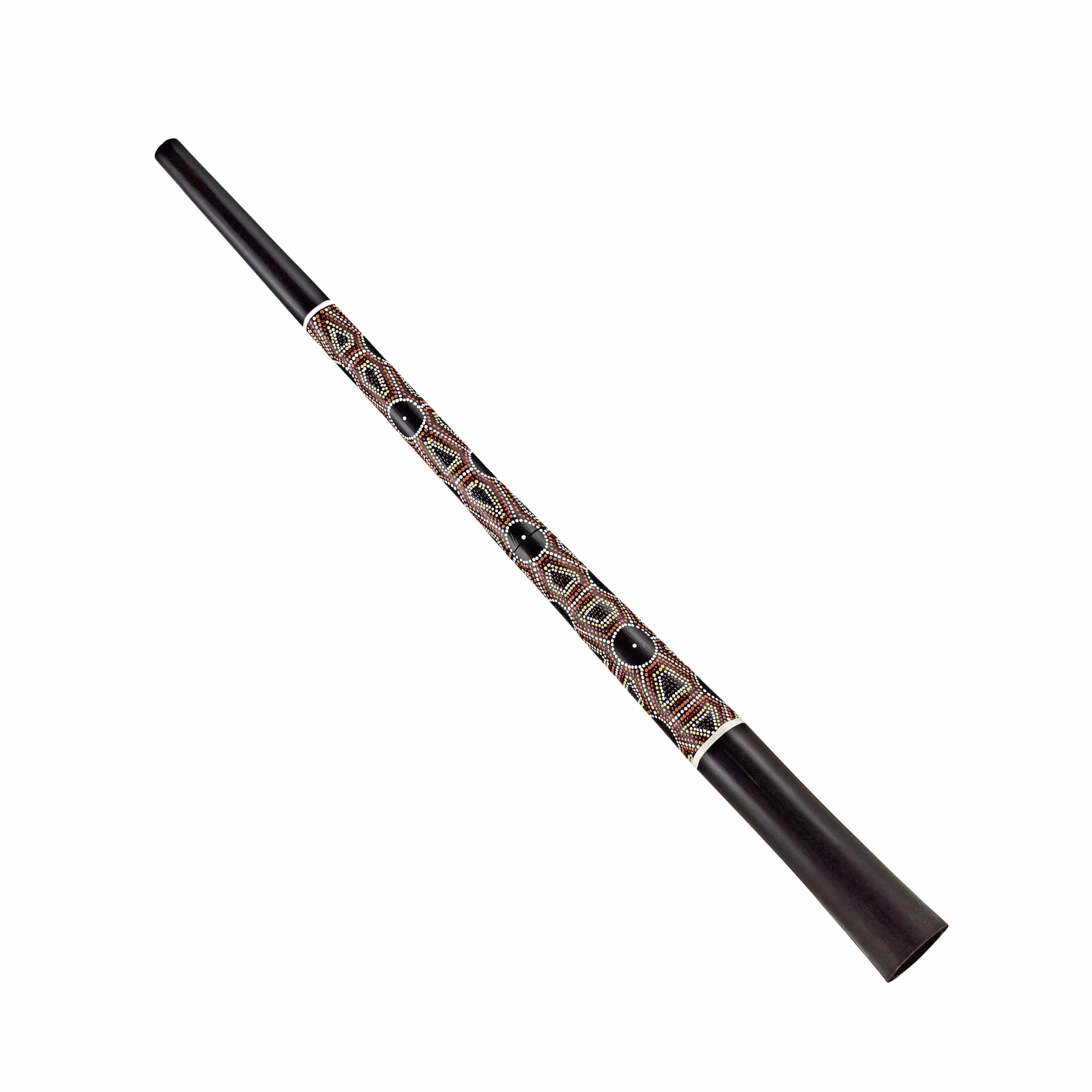 Sonic Energy Sliced Pro Didgeridoo – Składany instrument podróżny – Tonacja E – Drewno mahoniowe, czarne kropki (DDPROFPE)