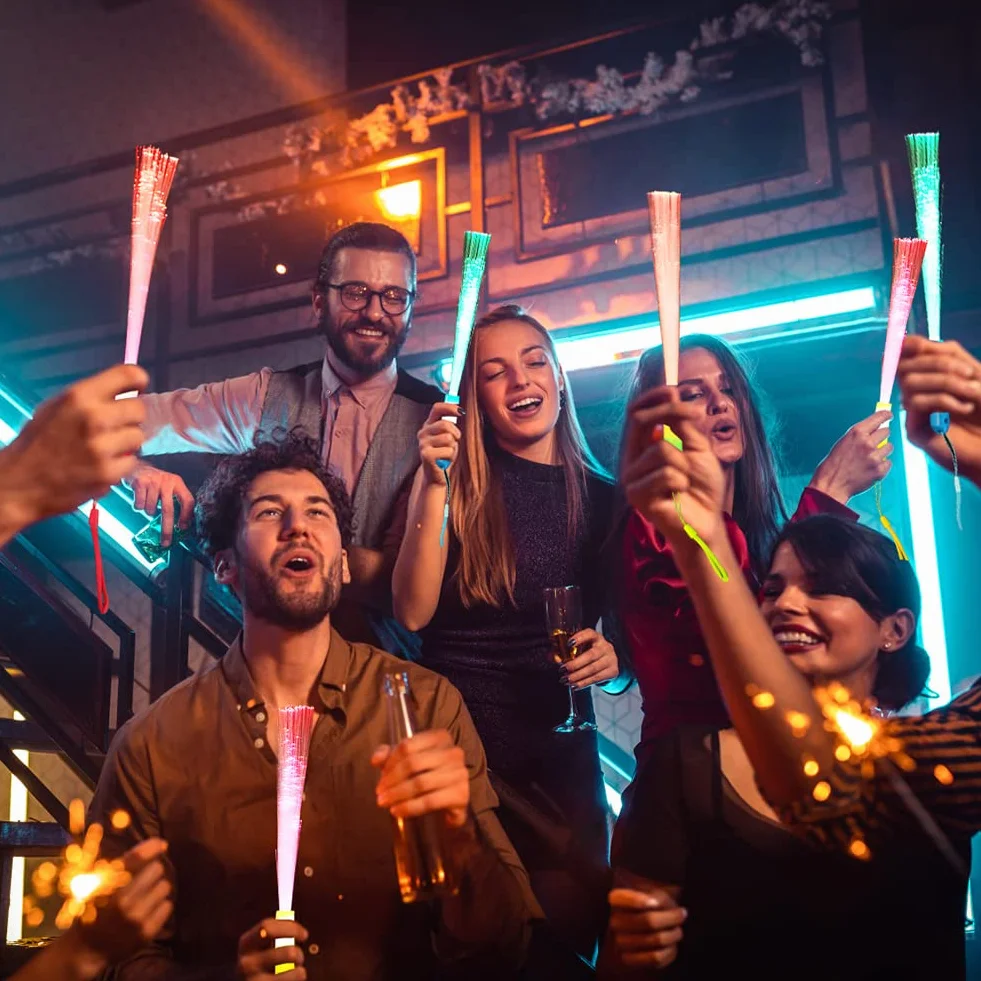 Joycabin 12 sztuk świecących prętów LED, świetliki, miotełki świetlne na imprezę, zestaw z wielokolorowym światłem, na Boże Narodzenie, imprezę, koncert, wesele