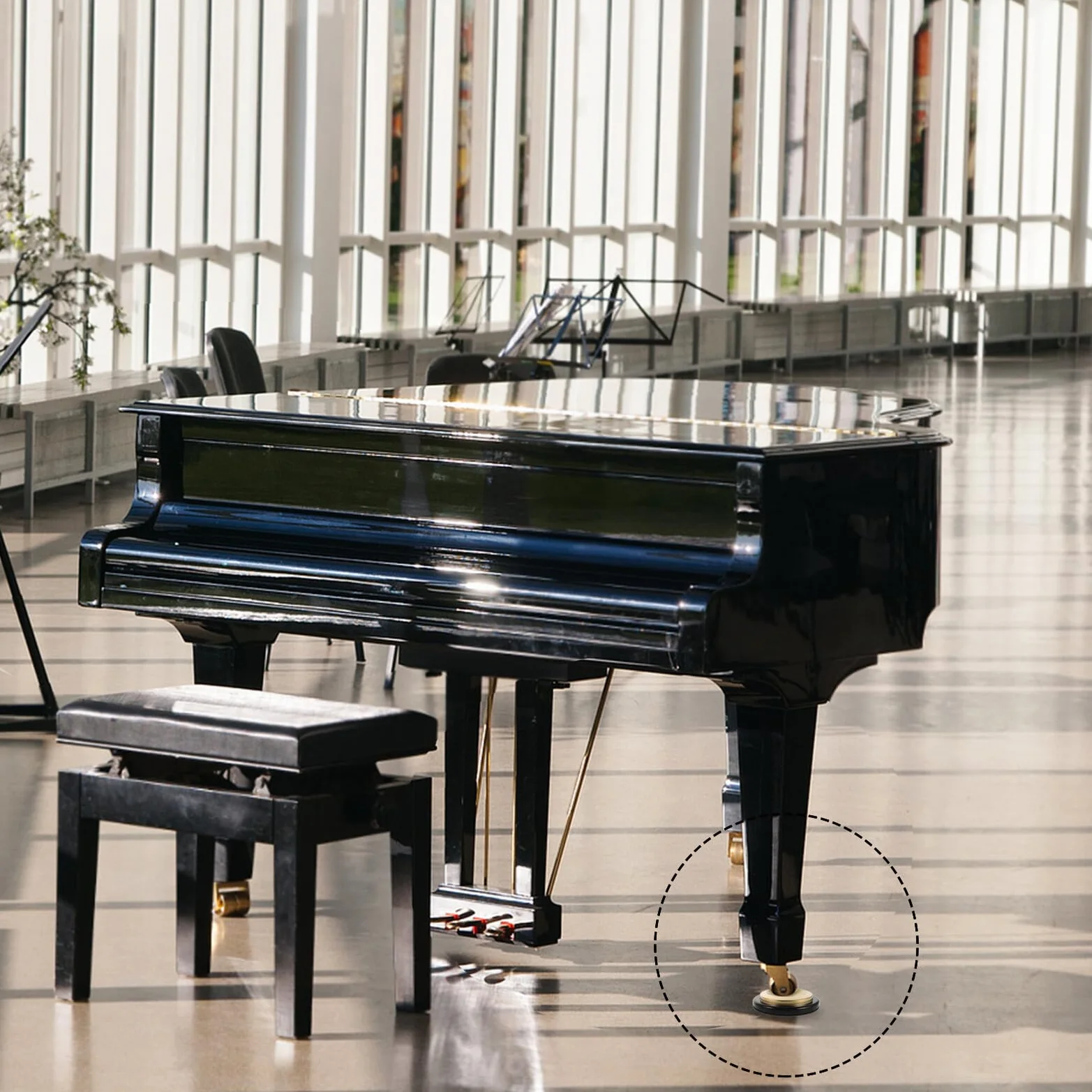 HOMSFOU Piano Caster Cups z Grubymi Podkładkami Antywibracyjnymi i Ochroną Podłogi Izolujące Dźwięk i Antypoślizgowe pod Meble Podkładki Ochronne Do Twardych Podłóg