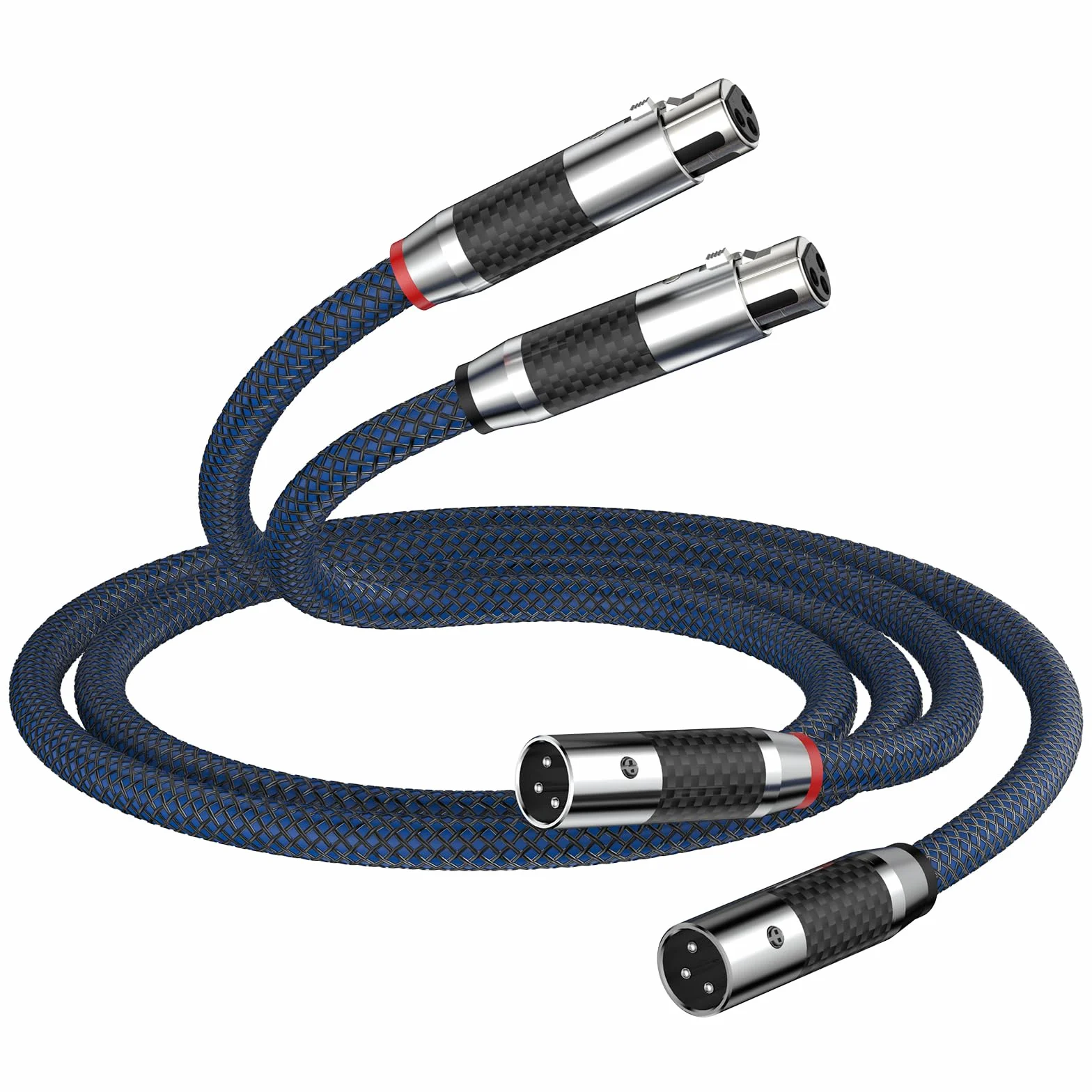 Tertullus - Wysokiej klasy kabel audio XLR 1m do srebrnego gniazda stereo OFC do CD, wzmacniacza mocy, głośnika monitora, wzmacniacza słuchawkowego