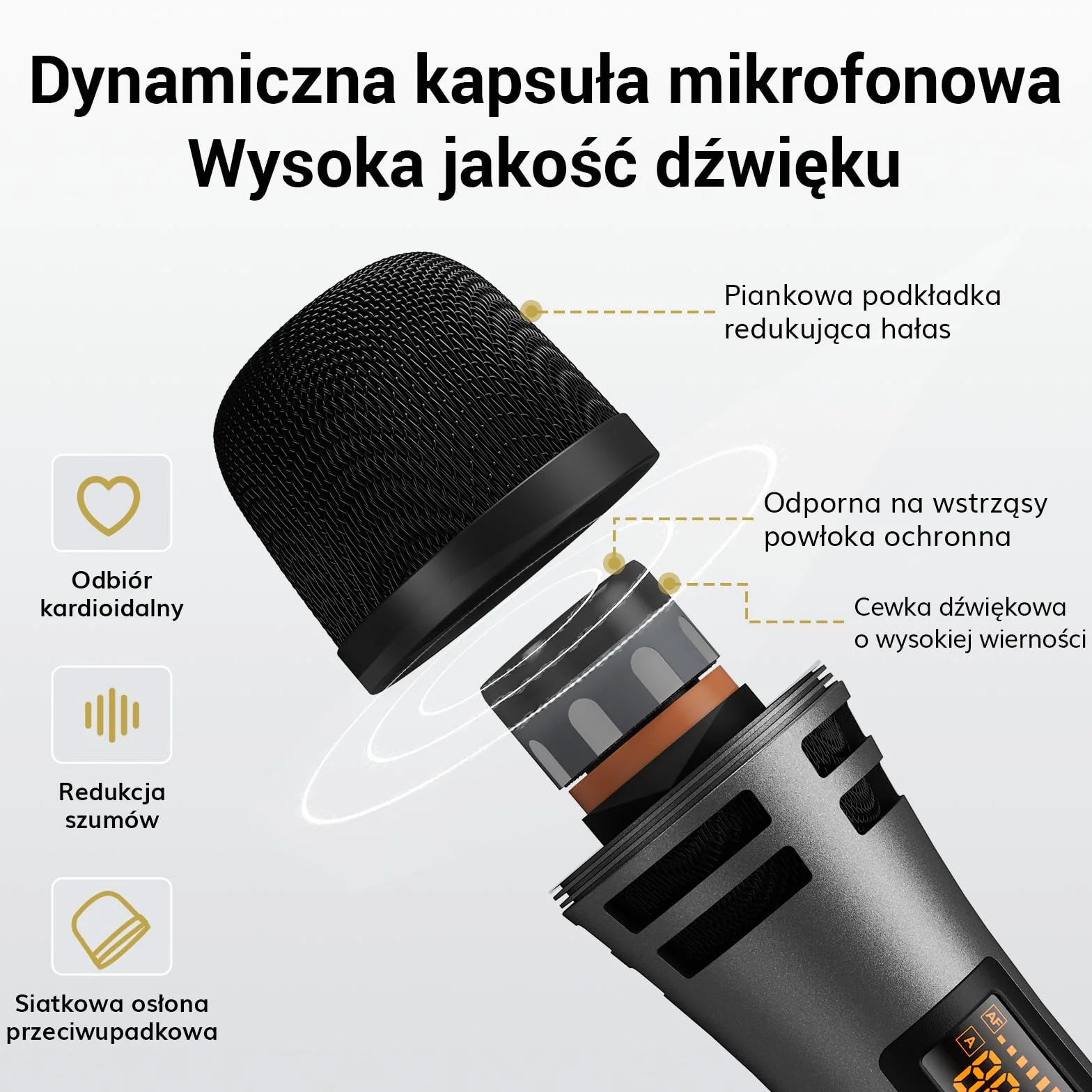 System mikrofonów bezprzewodowych TONOR, 4x5-kanałowy bezprzewodowy ręczny mikrofon dynamiczny z odbiornikiem, zasięg 60 M UHF, mikrofony ze stabilną transmisją sygnału do karaoke, śpiewania, wesela