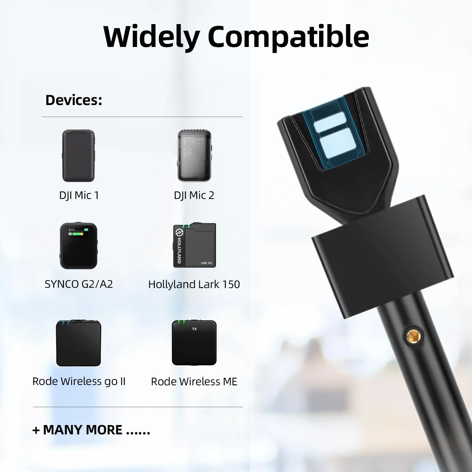 do DJI Mic Handle DJI Mic Mini Rode bezprzewodowy stojak na mikrofon Go Ręczny wywiad Go Grip z gwintem 1/4 cala 3 kolorowa pianka i adapter flagi mikrofonu do raportów podcastów vlog, StarRig