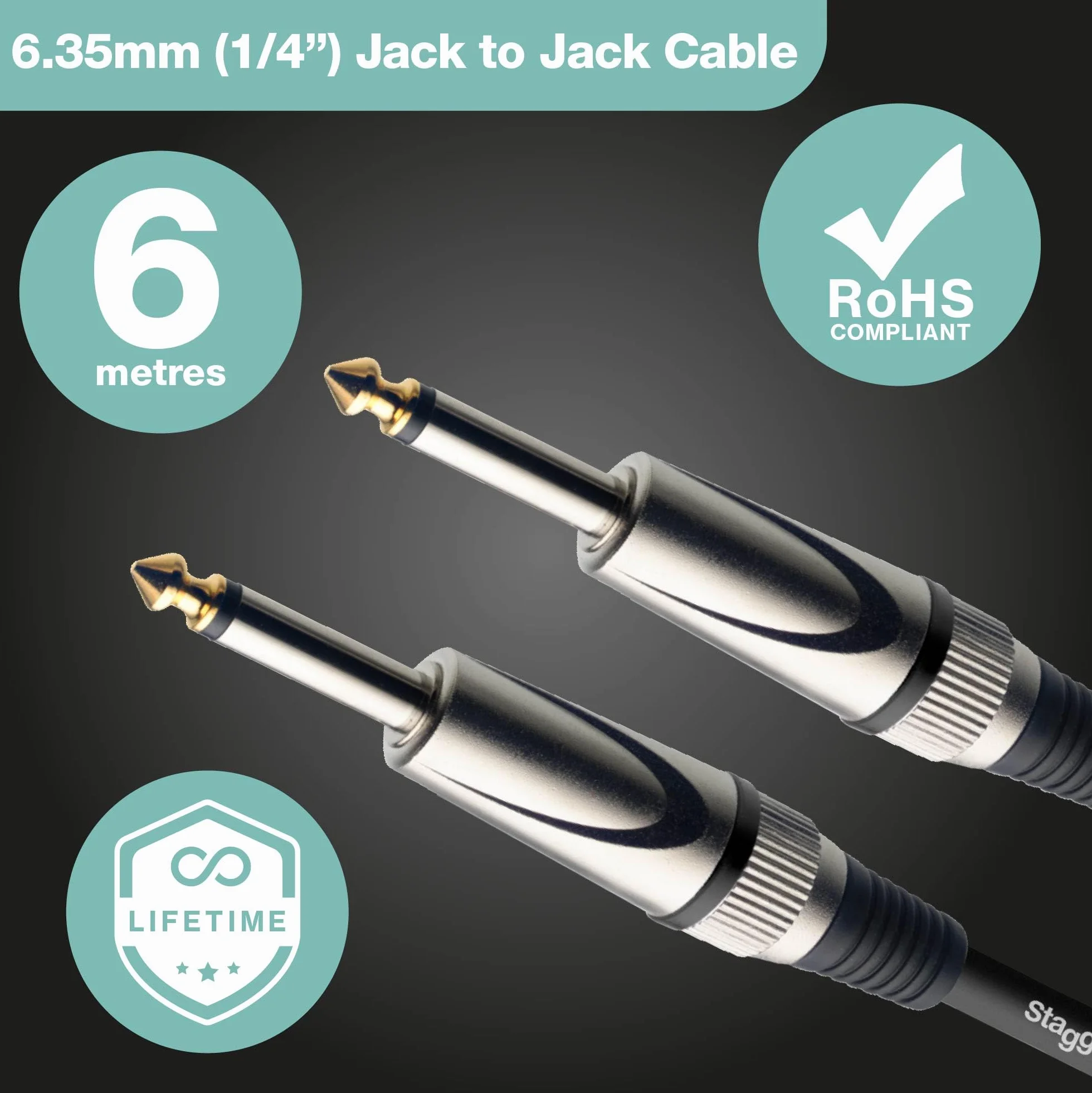Stagg Pro Jack do Jack Niezbalansowy kabel instrumentu - 6m