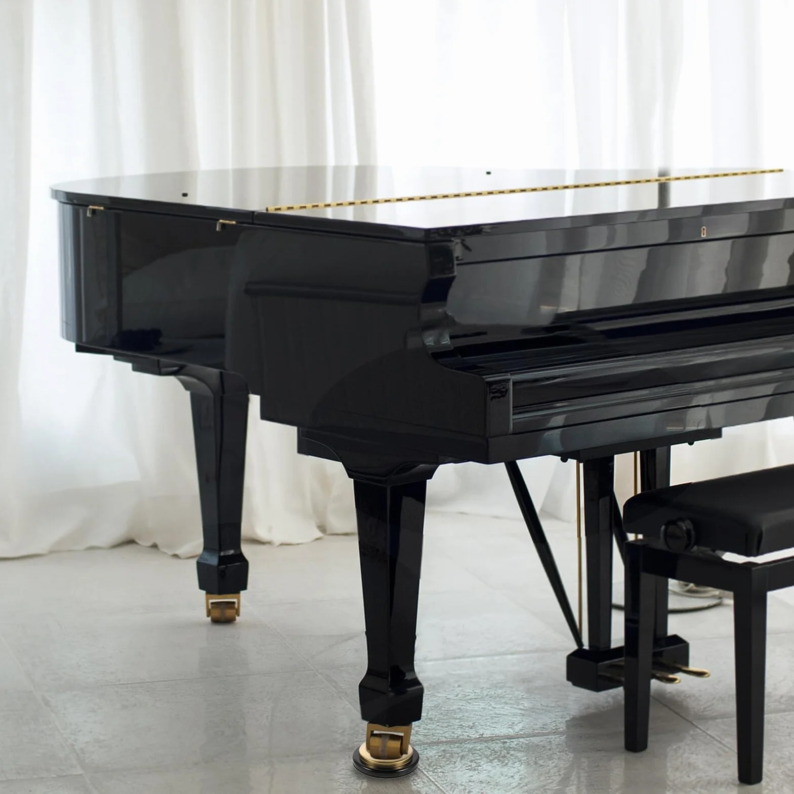 HOMSFOU Piano Caster Cups z Grubymi Podkładkami Antywibracyjnymi i Ochroną Podłogi Izolujące Dźwięk i Antypoślizgowe pod Meble Podkładki Ochronne Do Twardych Podłóg