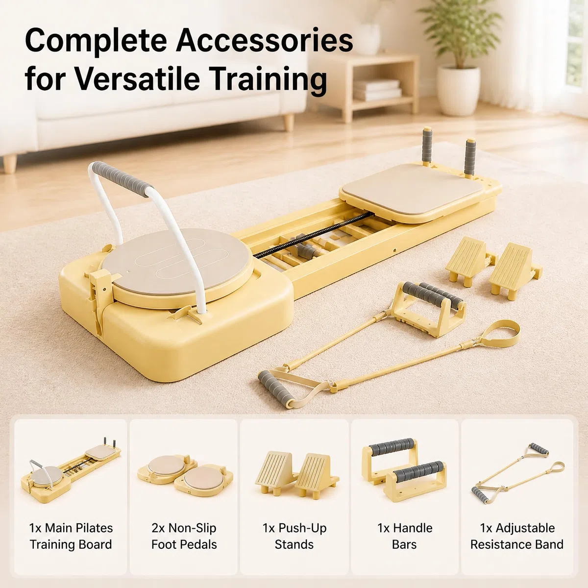 Pilates Core Bed Home System, wielofunkcyjny sprzęt fitness ze składaną konstrukcją - oszczędność miejsca