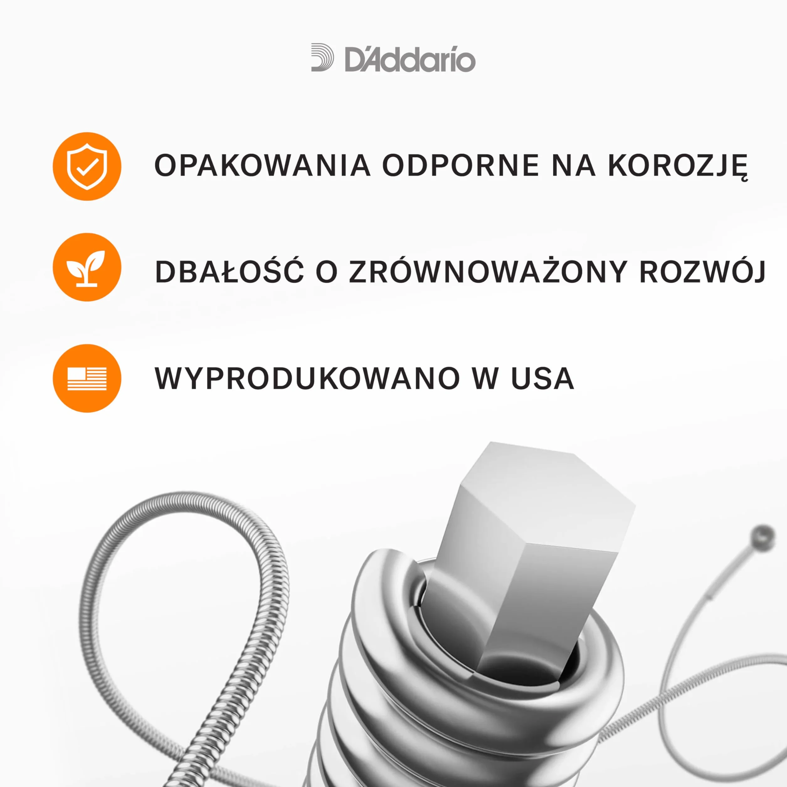 Struny do gitary basowej D'Addario EXL165 Nickel Wound, Custom Light, 45-105, długa menzura