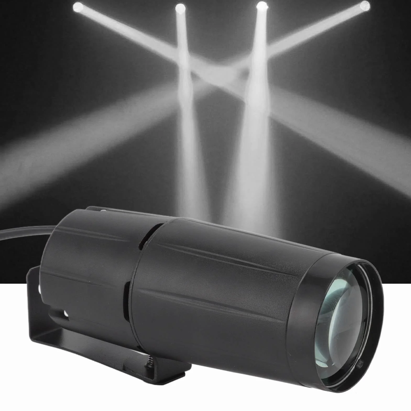 BORDSTRACT Led Pinspot, 12W AC Disco Light Effect Stage, LED Beam White Effect Lighting Lamp, 90-240V Beam Spotlight Oświetlenie sceniczne dla KTV Home Stage(EU Plug)