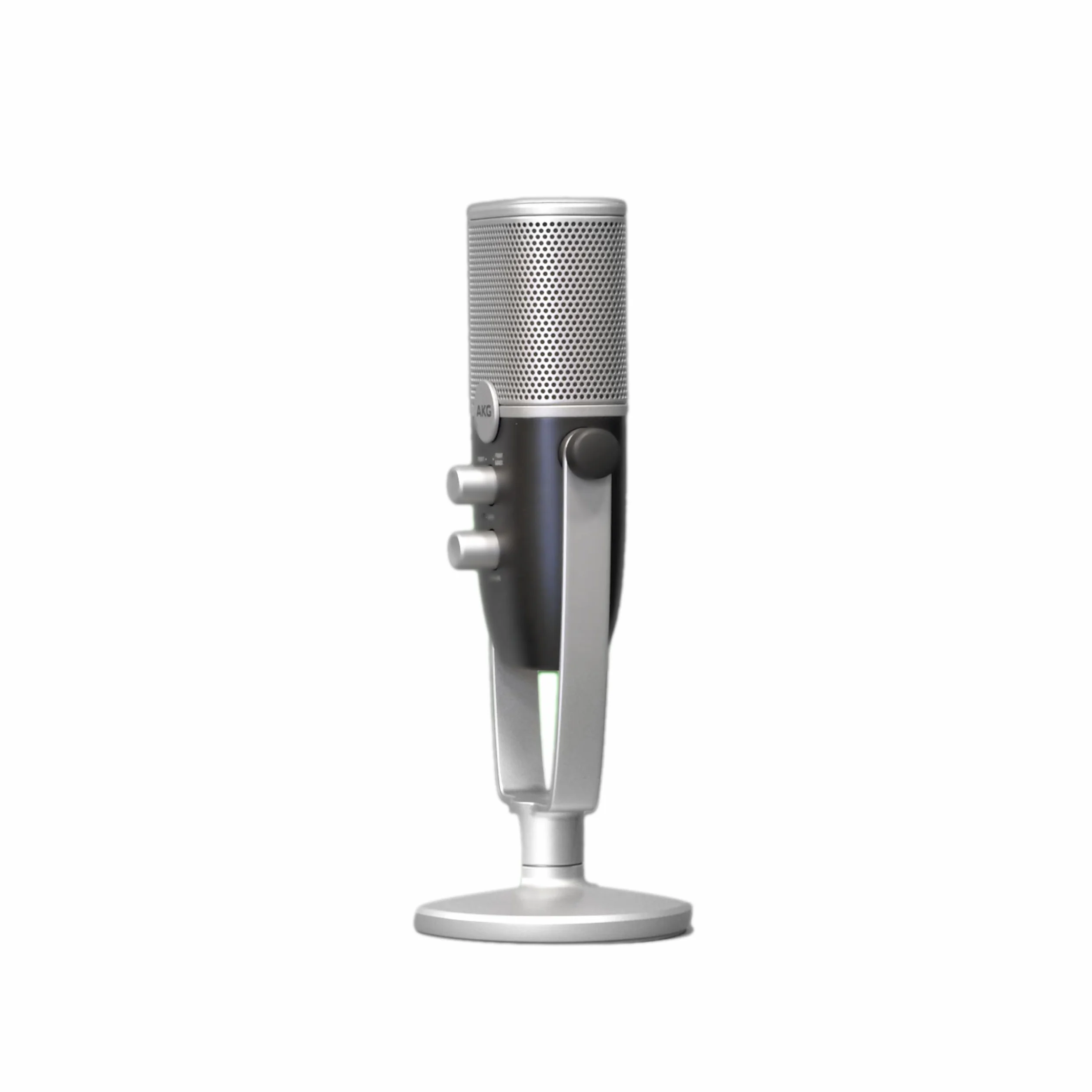 AKG Pro Audio Ara profesjonalny mikrofon pojemnościowy USB-C, tryby przechwytywania dźwięku z podwójnym wzorem, do podcastów, blogów wideo, gier i przesyłania strumieniowego, niebieski i srebrny