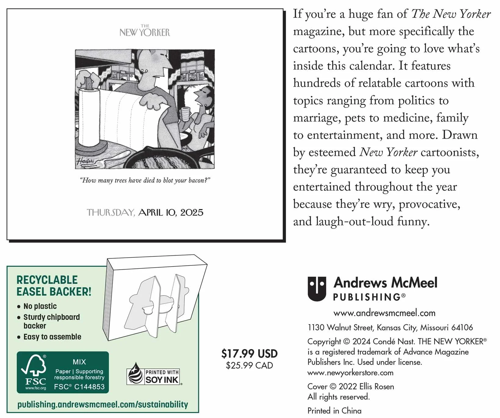 Cartoons from The New Yorker 2025 Day-to-Day Calendar: Original Andrews McMeel-Tagesabreißkalender [Kalendar]