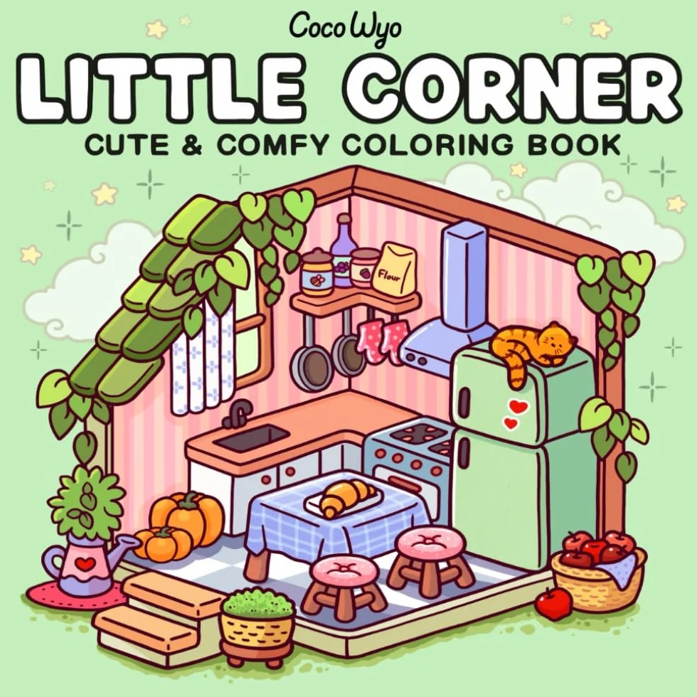 Little Corner: Coloring Book for Adults and Teens, Super Cute Designs of Cozy, Hygge Spaces for Relaxation