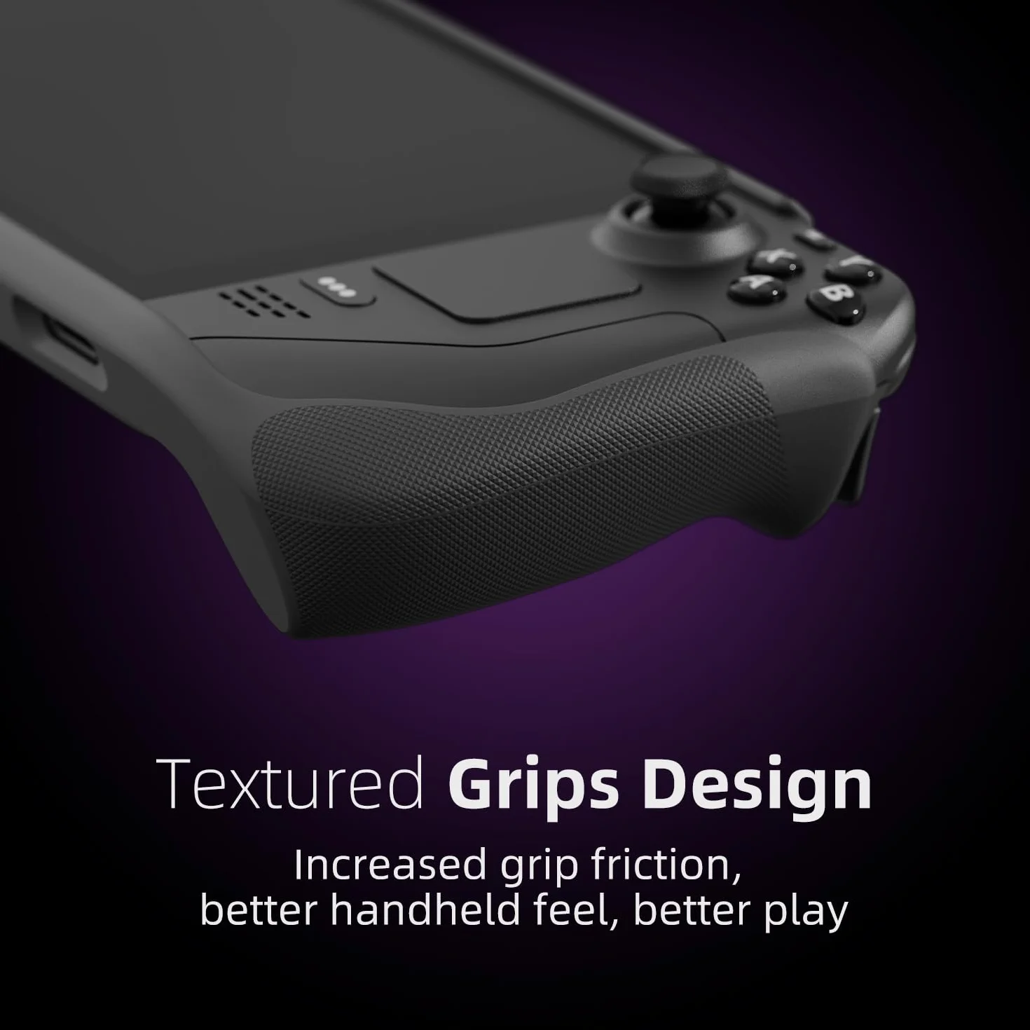 Skull & Co. GripCase SD for Steam Deck and Steam Deck OLED: A Soft Protective Case with Textured Grips Full Protection and Stand, Absorption Non-Slip and Anti-Scratch Cover Design - Coyote Gray
