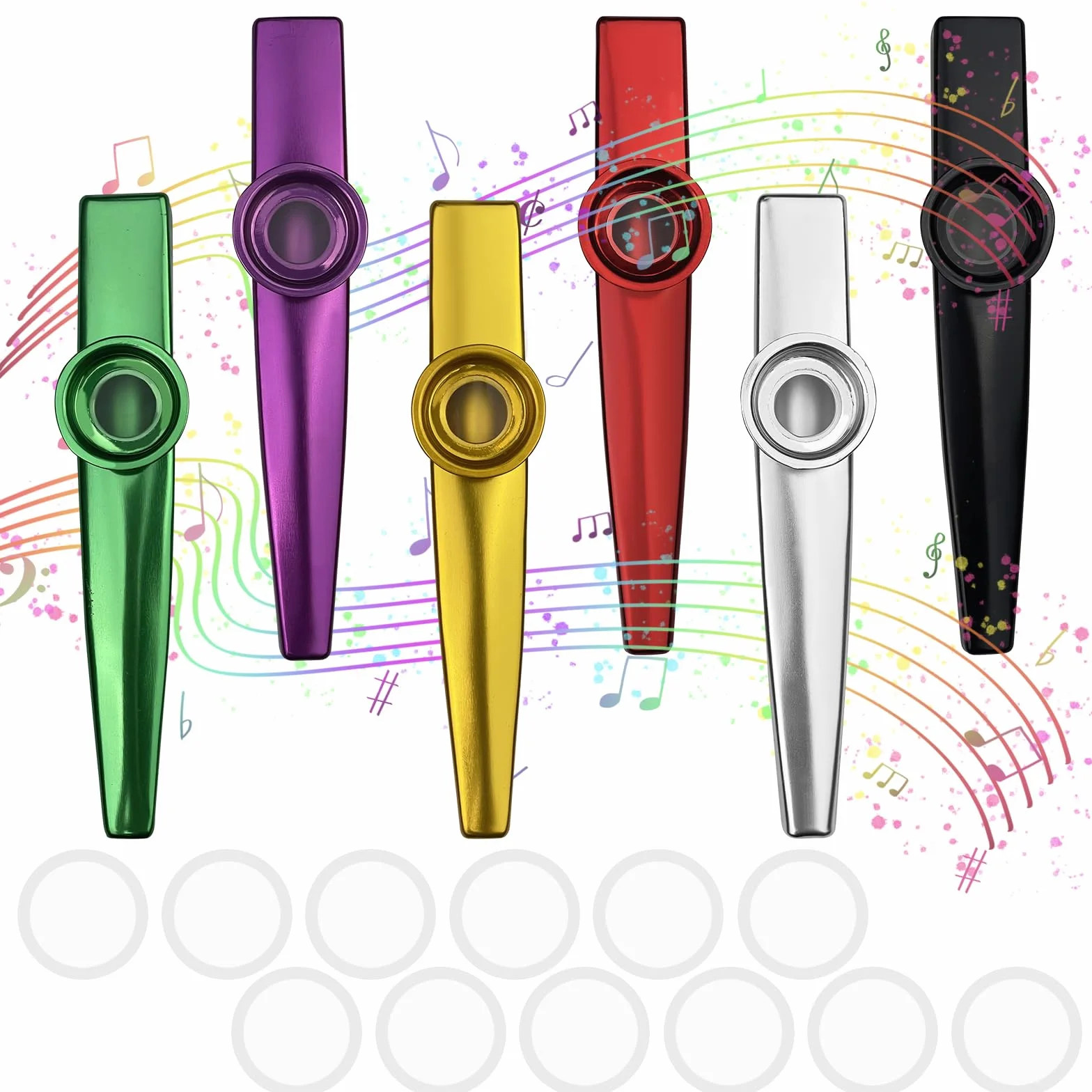 2 sztuk Kazoo instrument perkusyjny, metal Kazoo
