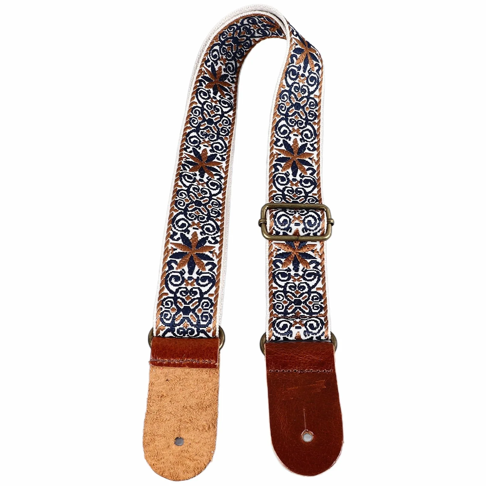 Yosoo Health Gear Haftowany Pasek do Ukulele, Regulowany Pasek na ramię w Stylu Etnicznym, Wygodny Krój Nylonowej Skórzanej Chusty do Ukulele dla Miłośników Muzyki (styl 1)