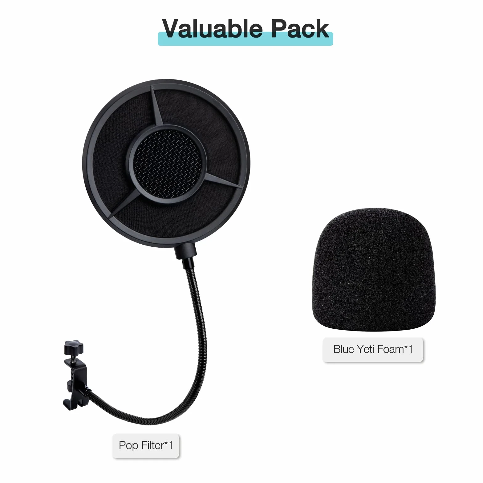 Blue Yeti Filtr pop z pianką z osłoną mikrofonu, filtr pop do mikrofonu Blue Yeti do blokowania materiałów wybuchowych, średnica 14 cm, 6 warstw Blue Yeti osłona mikrofonu od YOUSHARES