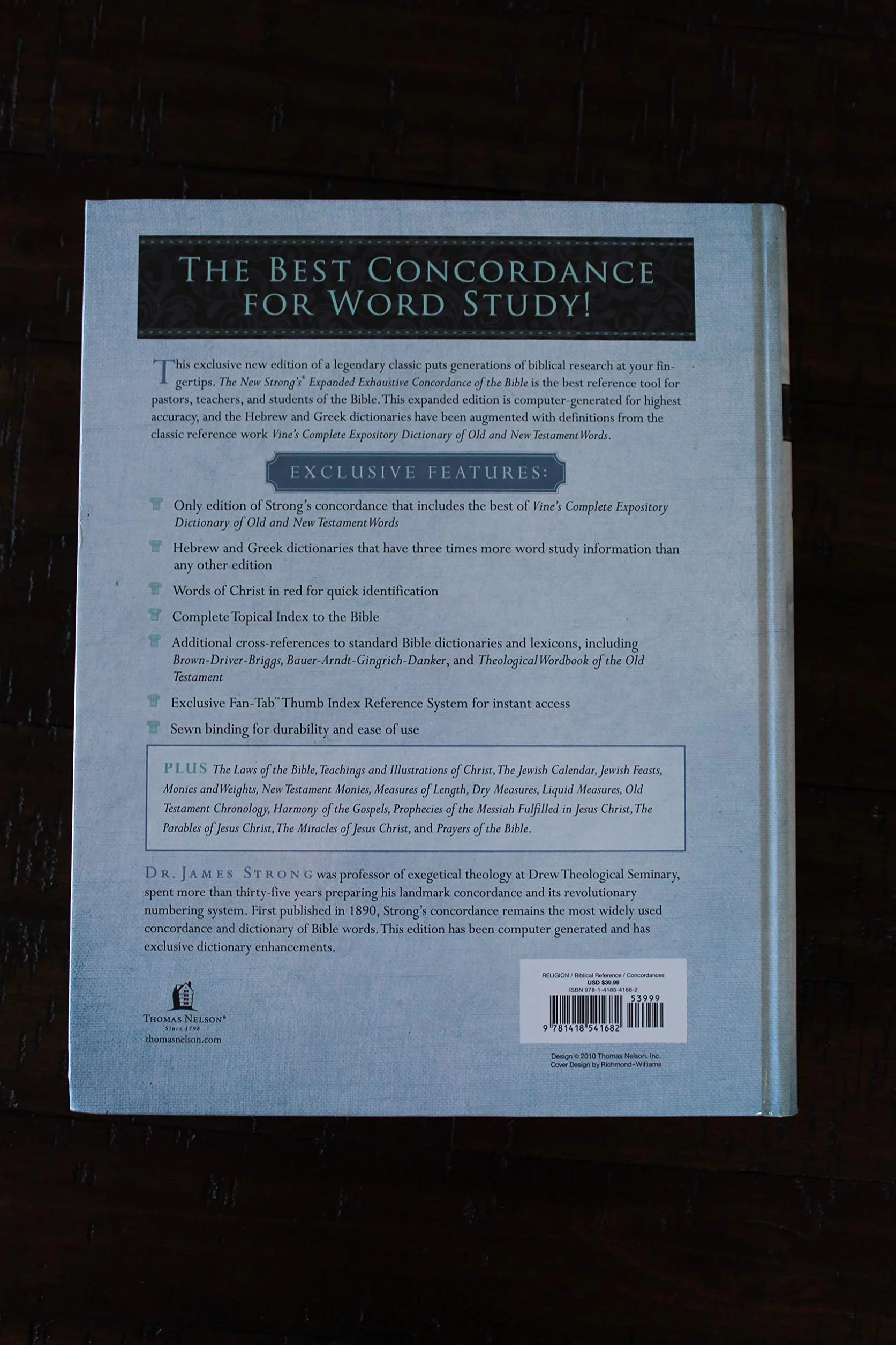 The New Strong's Expanded Exhaustive Concordance of the Bible: Every Word of the Bible Indexed, Red Letter Edition