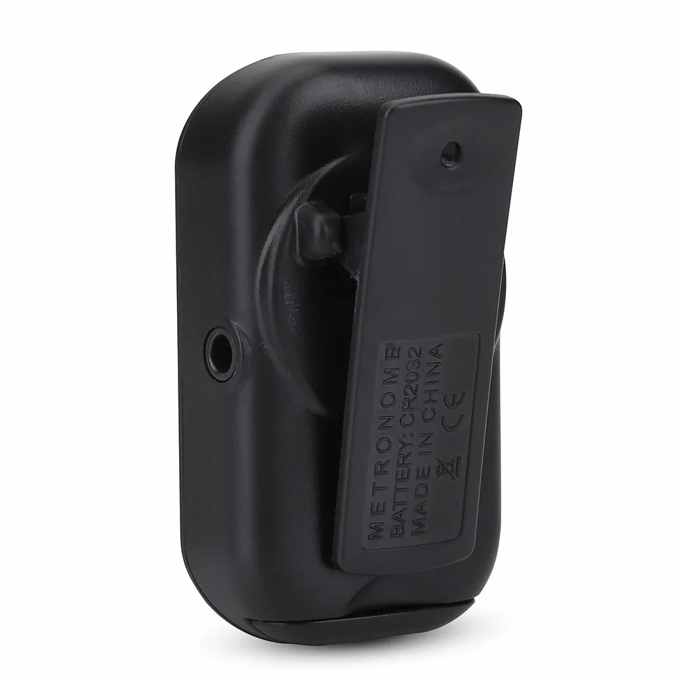 RiToEasysports Mini metronom cyfrowy, Beat Tap M50 przenośny klip na klips metronom instrumenty muzyczne z podwójnym wyjściem słuchawkowym (czarny)
