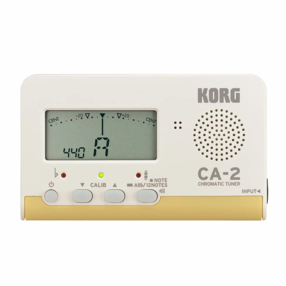 KORG CA-2 chromatyczny cyfrowy tuner do instrumentów strunnych, drewnianych i mosiężnych - biały