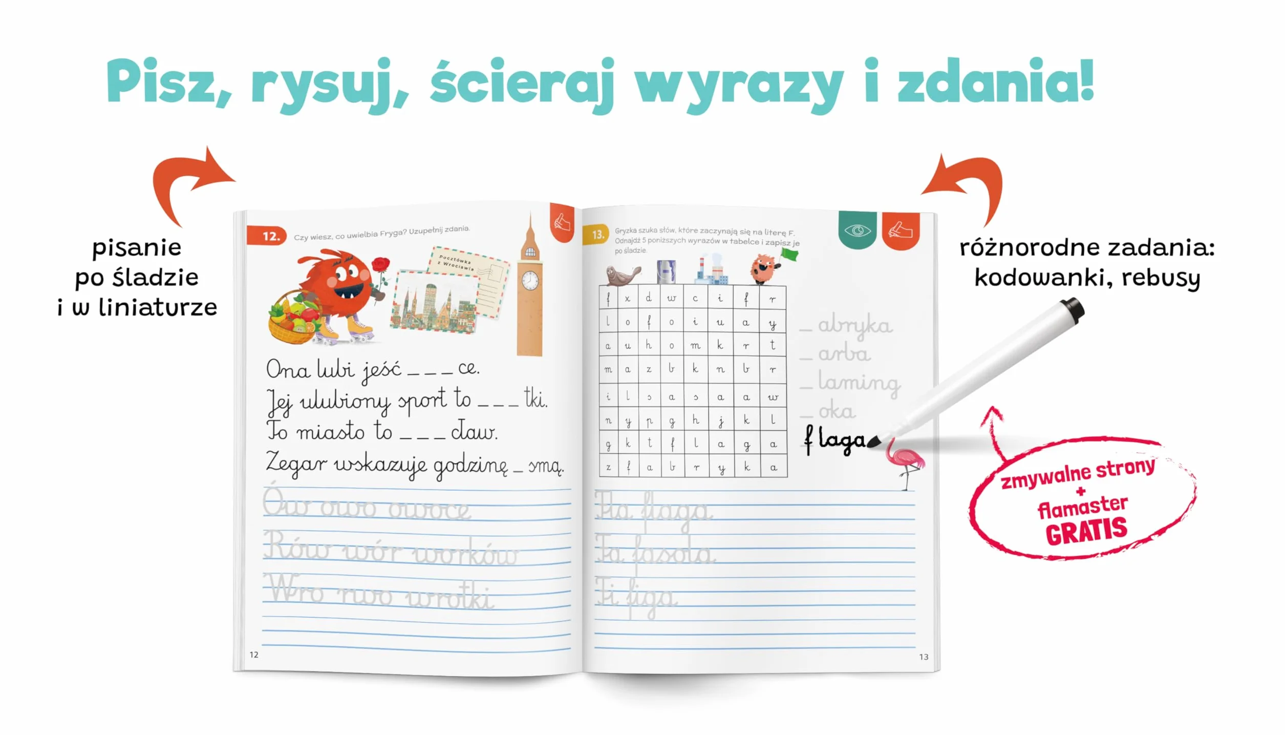BAZGRAKI. NAUKA PISANIA. ĆWICZENIA. LITERY I WYRAZ