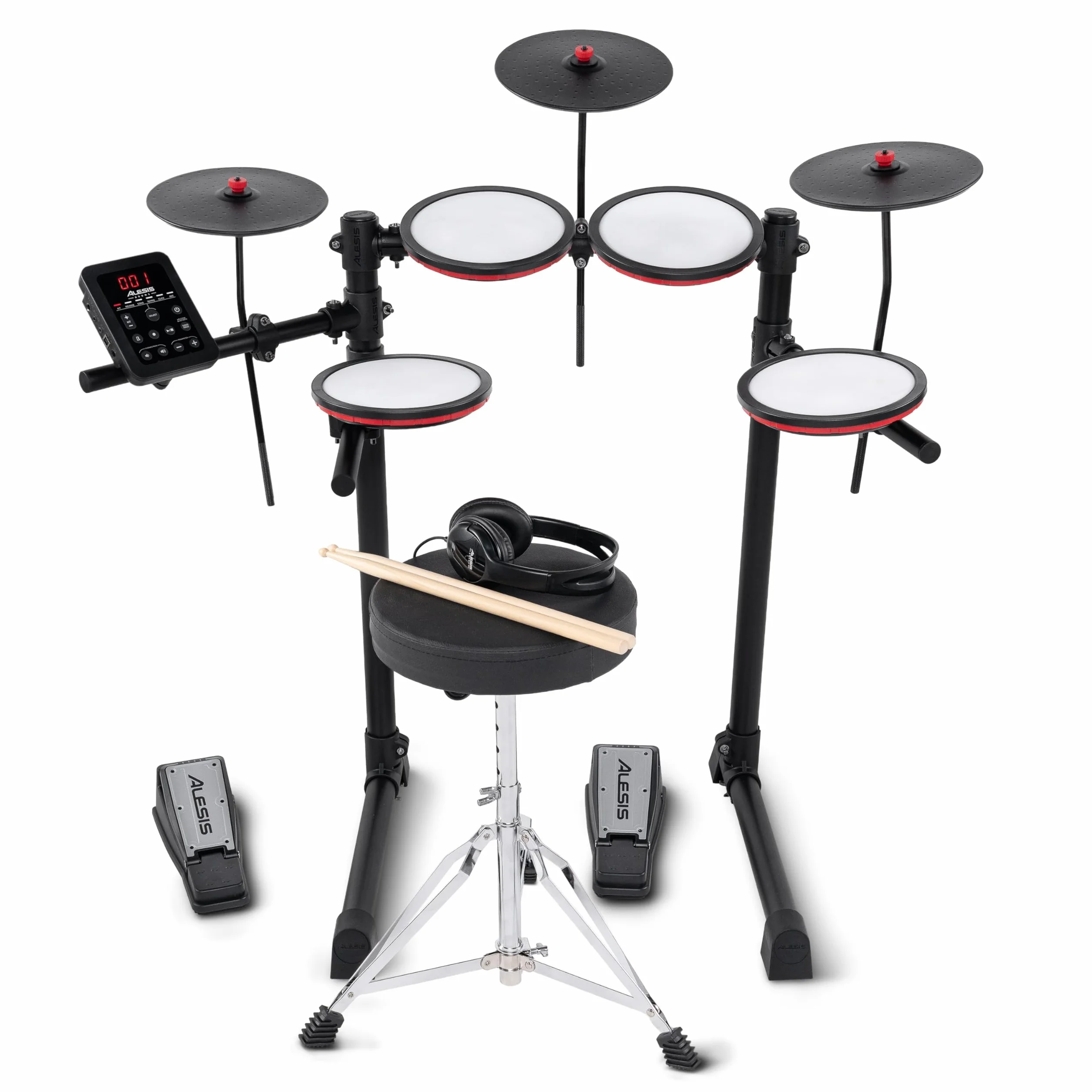Alesis Turbo Max - Składana perkusja elektroniczna z cichymi padami siatkowymi 8”, lekcjami, Bluetooth i akcesoriami