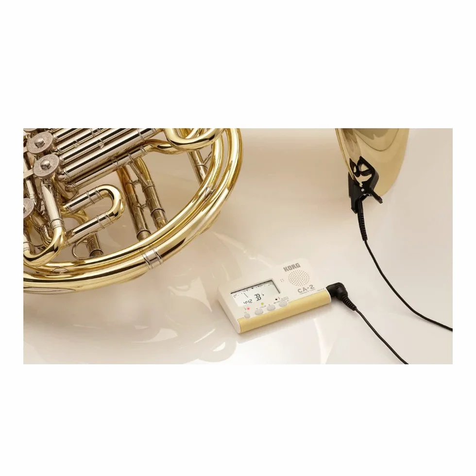 KORG CA-2 chromatyczny cyfrowy tuner do instrumentów strunnych, drewnianych i mosiężnych - biały
