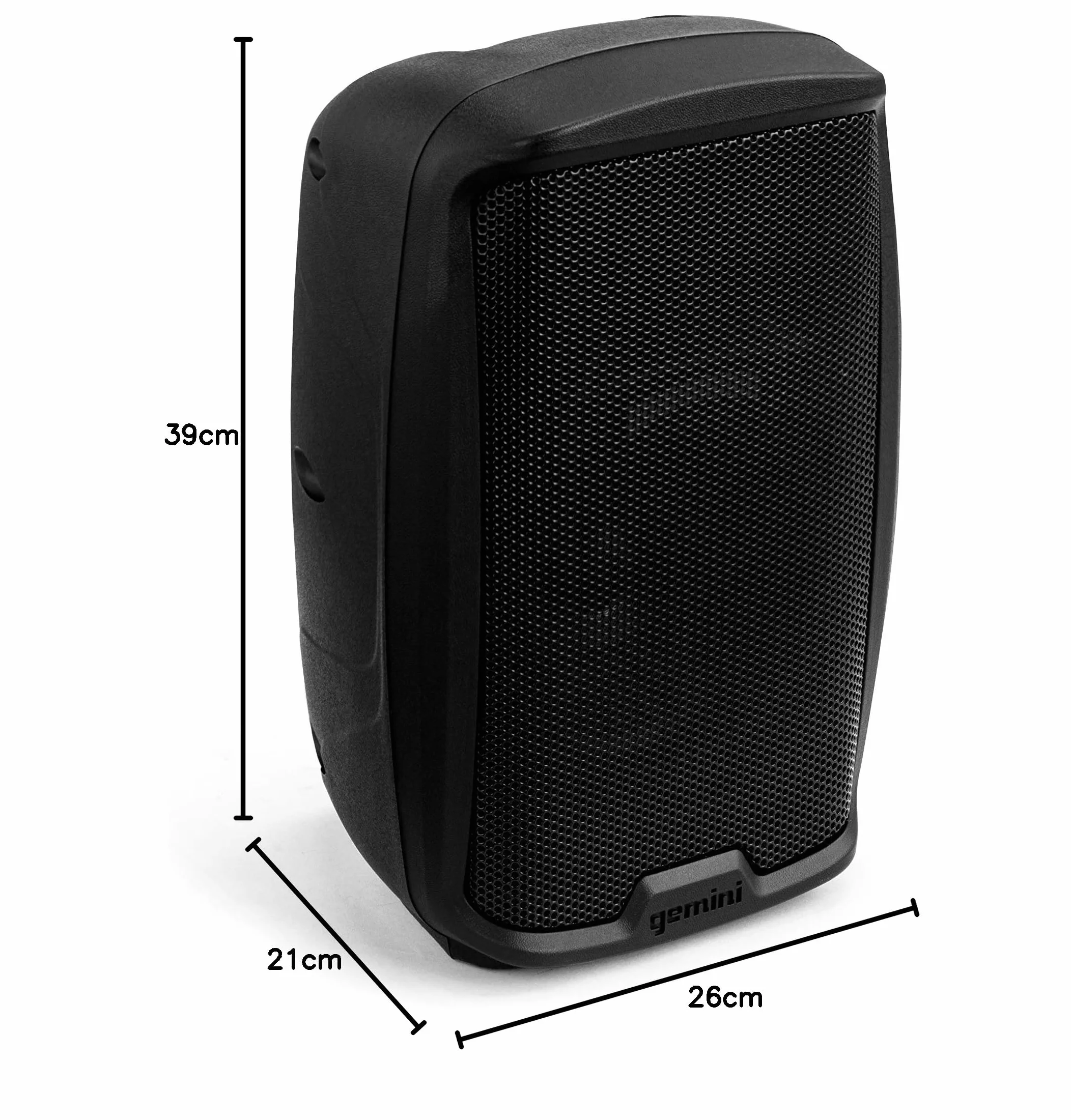 Gemini Sound AS-2108BT Active Bluetooth PA System, Głośniki DJ 500W Woofer 500W Watt, SD, USB, XLR Wejście/Wyjście, 2 x 1/4 cala Mikrofon/RCA i wejścia z punktami, TWS