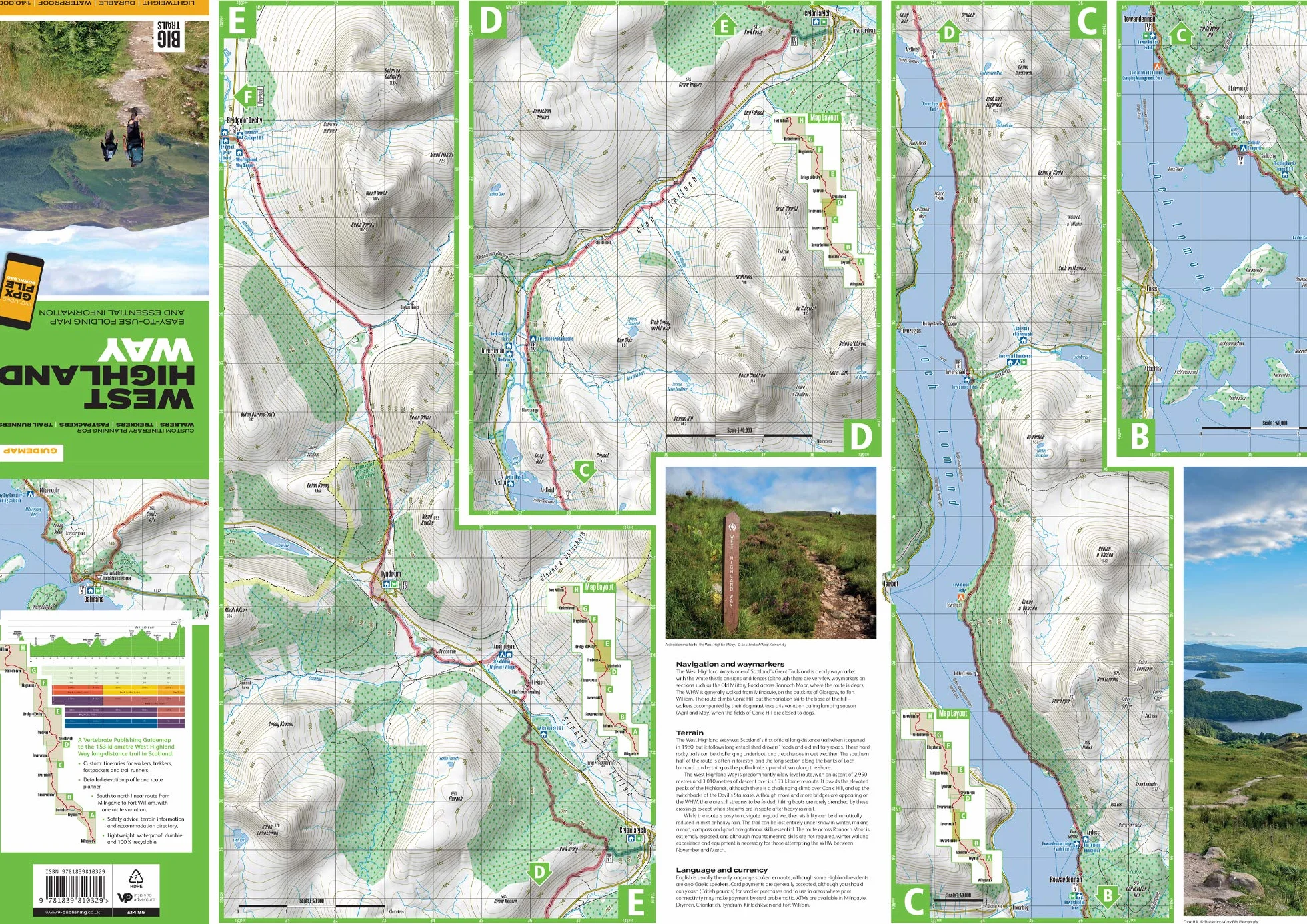 West Highland Way: Easy-to-use folding map and essential information, with custom itinerary planning for walkers, trekkers, fastpackers and trail runners: 4