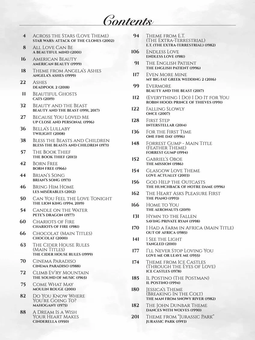 100 Most Beautiful Movie Songs Piano/Vocal/Guitar Songbook Sheet Music for Iconic Film Themes Easy Arrangements for All Skill Levels Popular Movie Music