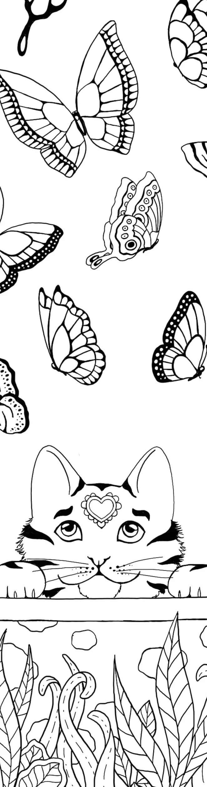 Cats Coloring Bookmarks