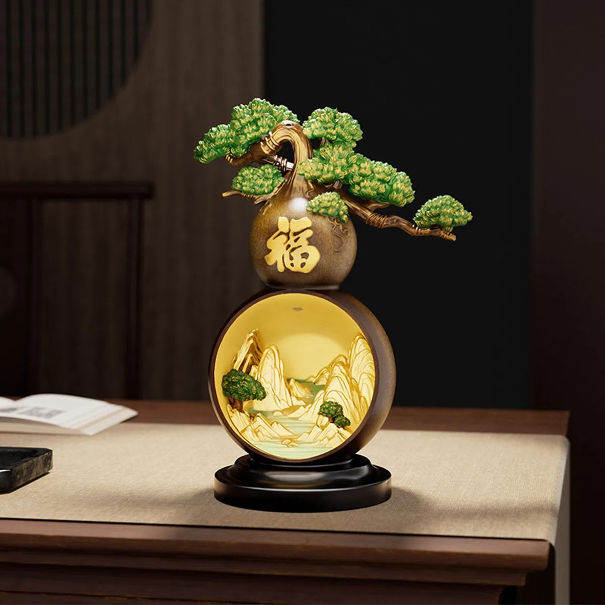 Feng Shui Bogactwo Wu Lou Hu Lu Tykwa Chińska Powodzenia na szczęście Fortuna Zdrowie Sukces Tykwa Kolekcjonerski Amulet Ozdoby dla przyjaciół Rodziny Kochankowie,Gold