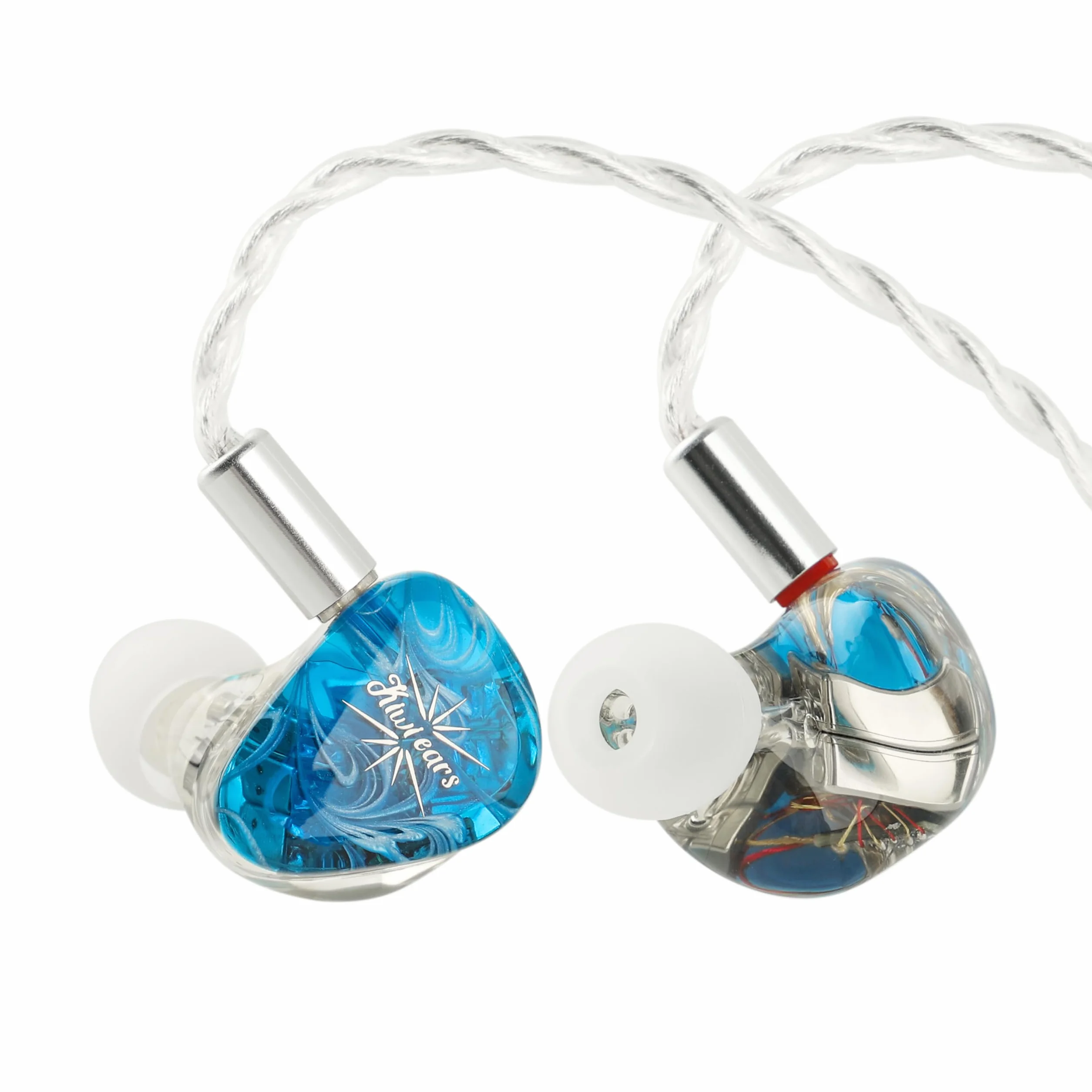 Linsoul Kiwi Ears Orchestra Lite Performance Custom 8BA Monitor douszny IEM z odłączanym 4-żyłowym miedzianym beztlenowym kablem OFC 7n, ręcznie wykonana płyta czołowa muzyka studyjnego(Niebieski)